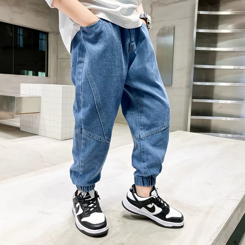Big Boy Jeans Casual Fashion Cool Children'S Pants Boys' Baggy Summer Clothing Teenagers Comfortable Fit Kids' Fashion