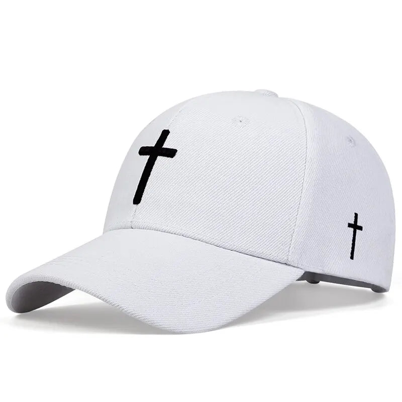 Unisex Adjustable Cross Embroidery Snapback Baseball Caps for Spring and Autumn Outdoor Activities