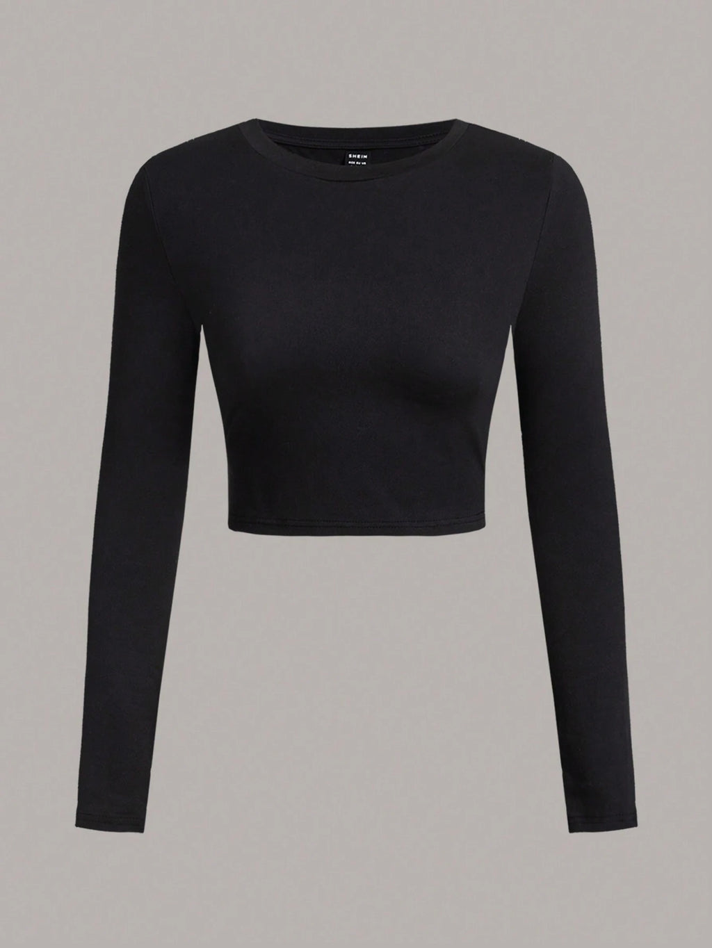 SHEIN Ezwear 3Pcs/Set Casual Minimalist Crew Neck Long Sleeve Cropped Fitted Women T-Shirts, Suitable for Spring & Autumn