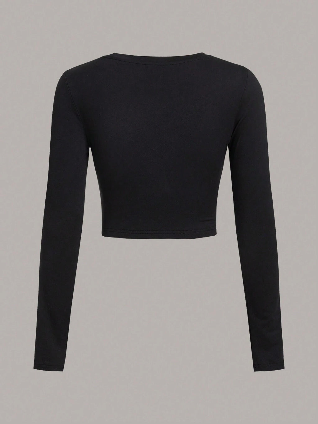 SHEIN Ezwear 3Pcs/Set Casual Minimalist Crew Neck Long Sleeve Cropped Fitted Women T-Shirts, Suitable for Spring & Autumn