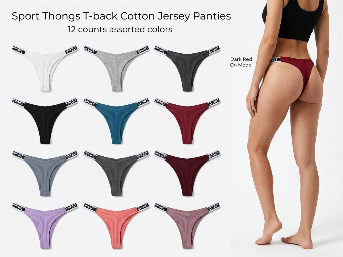 Sport Ribbed Thong
