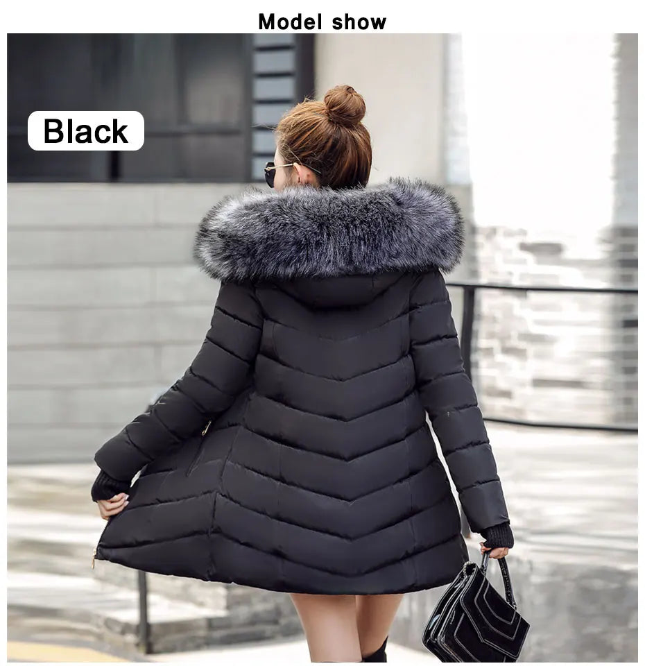 2025 New Arrival Fashion Slim Women Winter Jacket Cotton Padded Warm Thicken Ladies Coat Long Coats Parka Womens Jackets