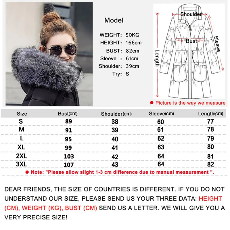 2025 New Arrival Fashion Slim Women Winter Jacket Cotton Padded Warm Thicken Ladies Coat Long Coats Parka Womens Jackets