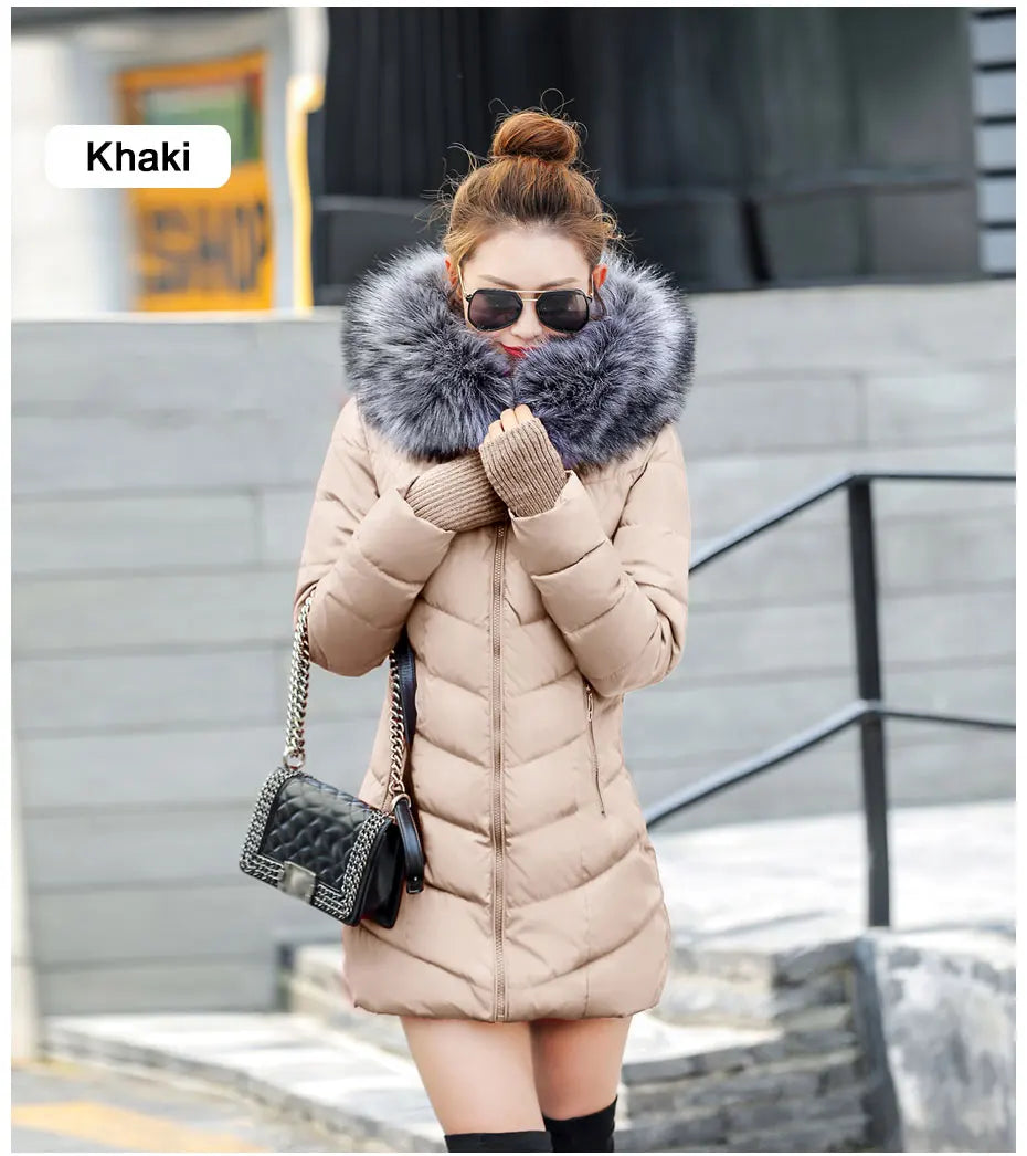 2025 New Arrival Fashion Slim Women Winter Jacket Cotton Padded Warm Thicken Ladies Coat Long Coats Parka Womens Jackets