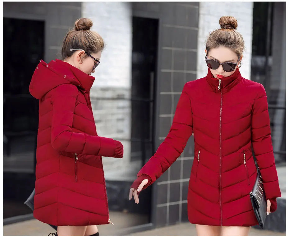 2025 New Arrival Fashion Slim Women Winter Jacket Cotton Padded Warm Thicken Ladies Coat Long Coats Parka Womens Jackets