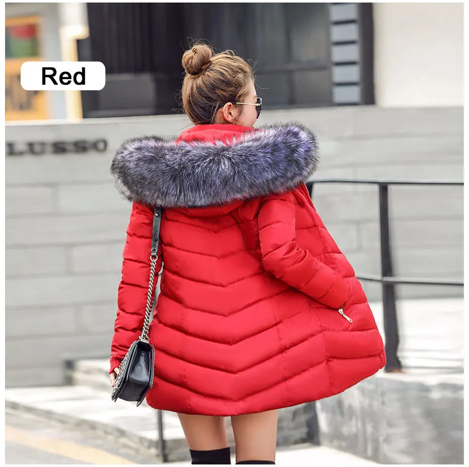 2025 New Arrival Fashion Slim Women Winter Jacket Cotton Padded Warm Thicken Ladies Coat Long Coats Parka Womens Jackets