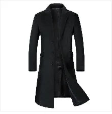 Winter Jacket Men Wool Pea Coat Oversized Overcoat Solid Business Casual Coat Men's Clothing Woollen Coats 4XL AF2011