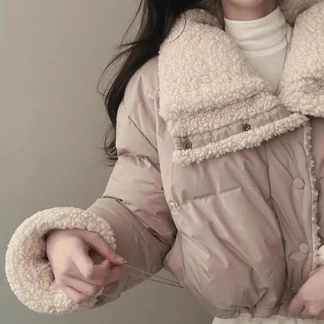 Women's Winter Tops Jacket Cotton Coat Versatile Skinny Long Sleeve Lapel Short Warm Thickened Vintage New Comfortable Versatile