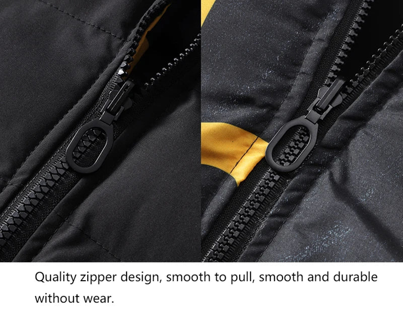 Winter Men's Cotton Jacket Fashion Warm Comfortable Padded Thickened Down Jackets Coat New Double-Sided Clothes Removable Cap