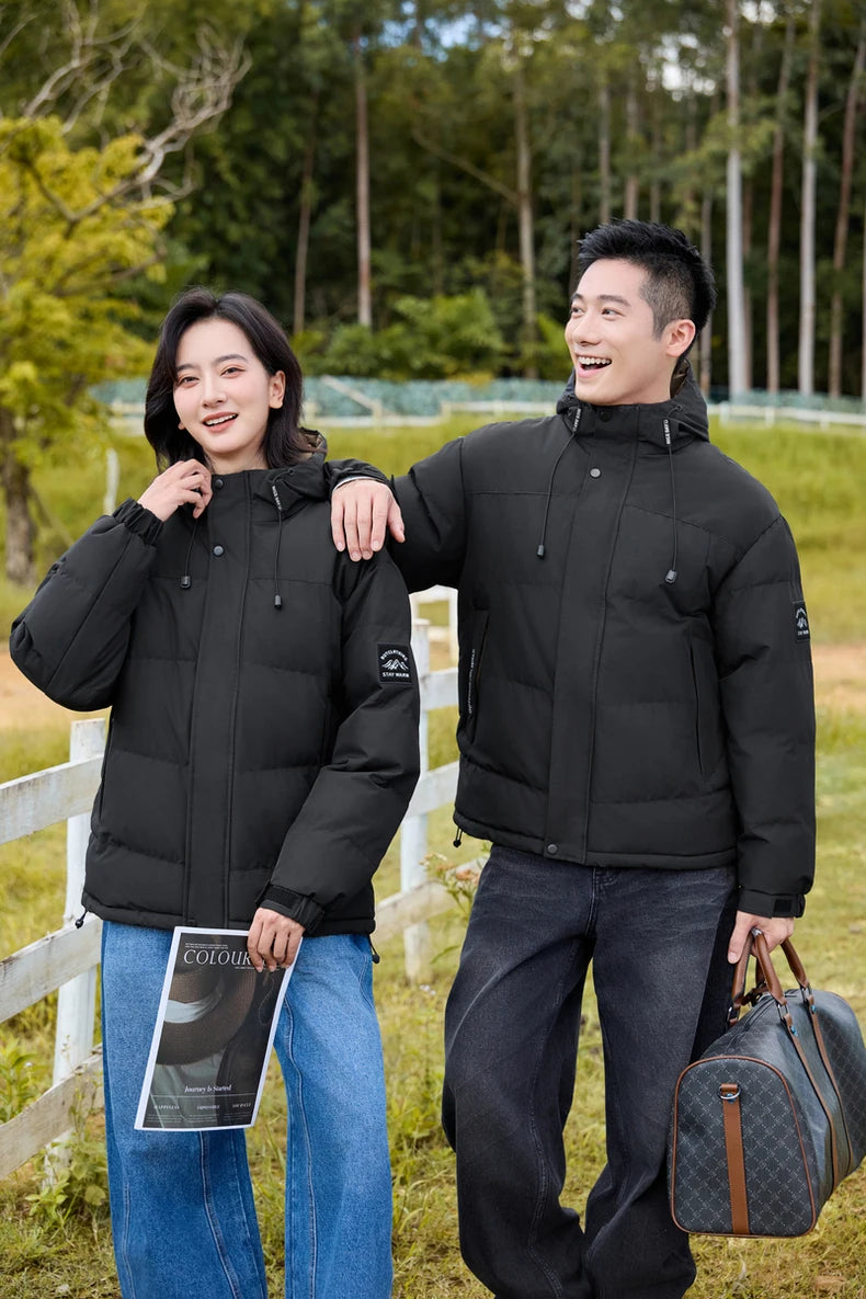 Winter Sports Down Jacket Mens Comfortable Couple Fashionable Womens Lightweight Outdoor Solid Color Waterproof Leisure Fashion