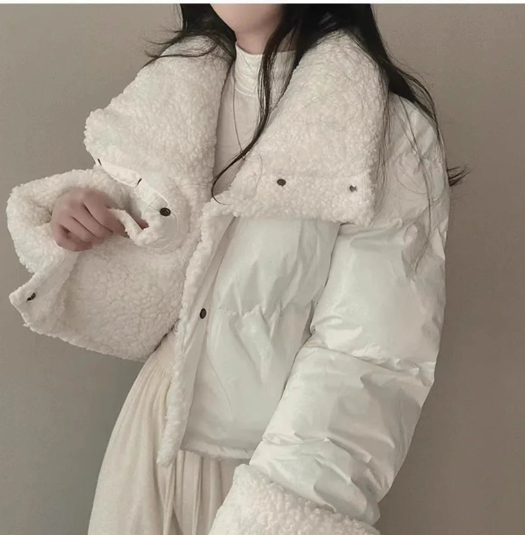 Women's Winter Tops Jacket Cotton Coat Versatile Skinny Long Sleeve Lapel Short Warm Thickened Vintage New Comfortable Versatile