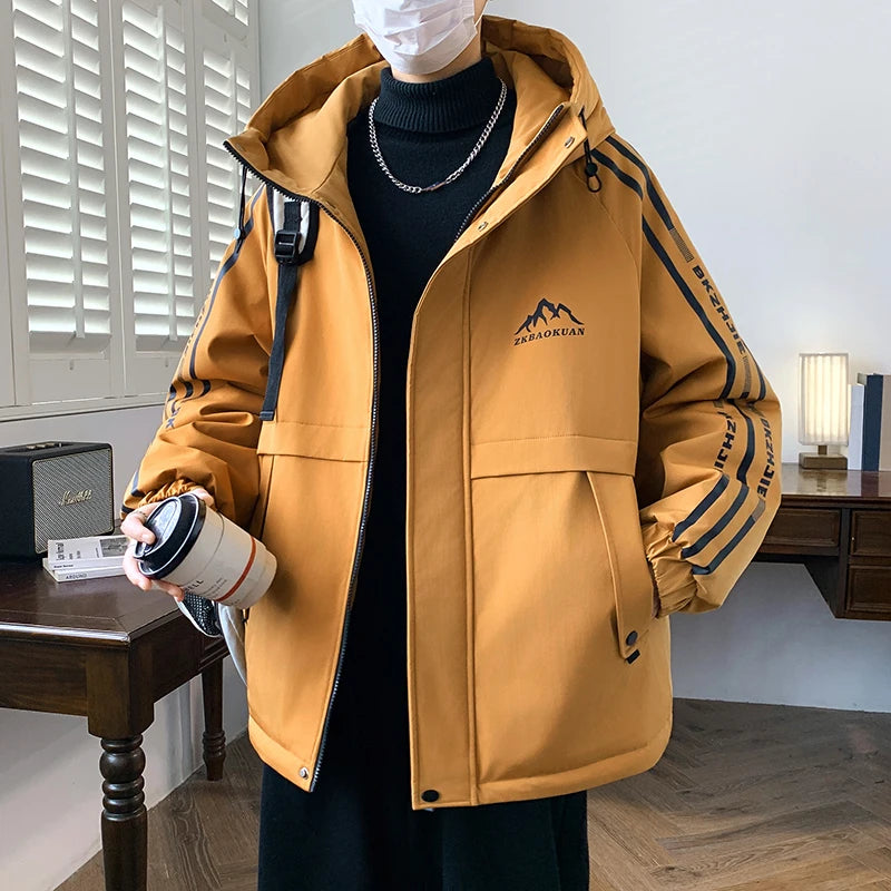 Winter Jacket For Teenagers Boys Fleece Lined Thickened Bomber Jacket Fashionable Quilted Coat Middle School Student Warm Jacket