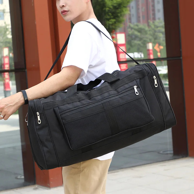 Men Nylon Travel Duffel Bag Carry On Luggage Bag Men Tote Large Capacity Weekender Gym Sport Holdall Overnight Bag Pouches