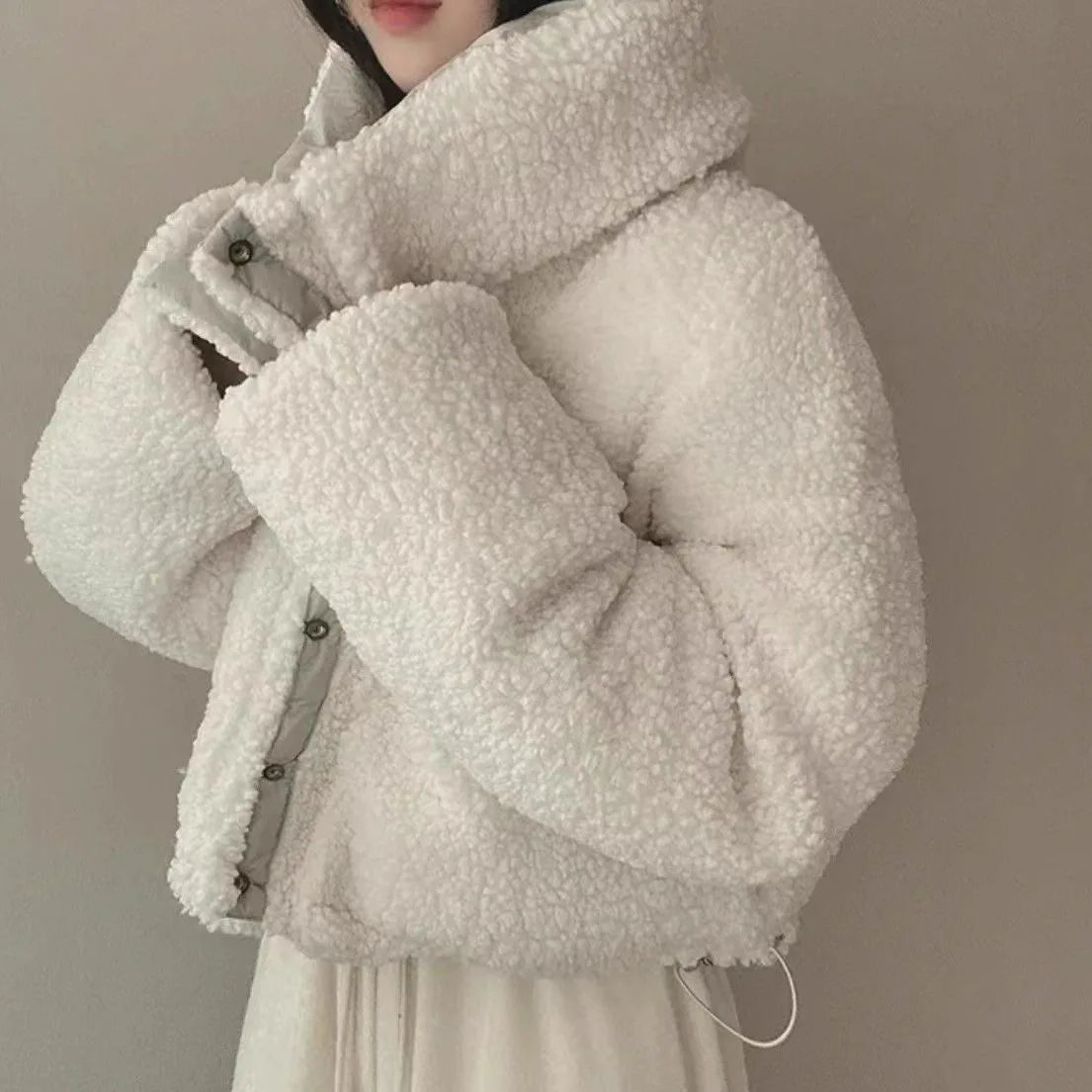 Women's Winter Tops Jacket Cotton Coat Versatile Skinny Long Sleeve Lapel Short Warm Thickened Vintage New Comfortable Versatile