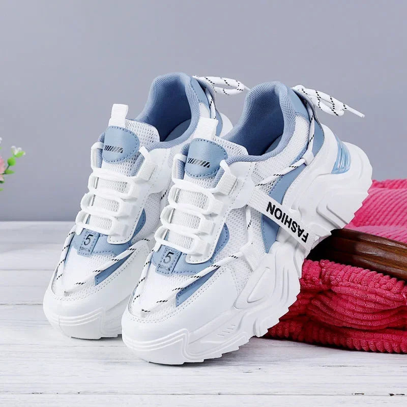 Women‘s Shoes 2023 New Fashion Breathable Mesh All-match Casual Shoes Lace Up Female Platform Shoes Sneakers Woman Zapatos Mujer