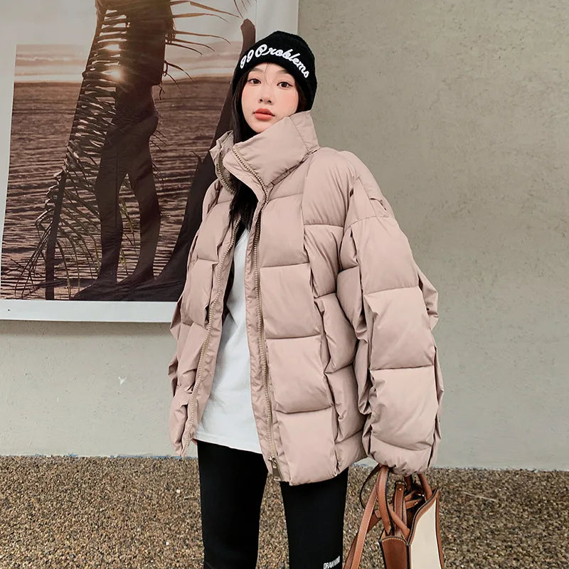 Winter Jacket for Women Three-dimensional Loose Fashion Women Coat Solid High Street Warm and Thick 2025  New Down Jacket