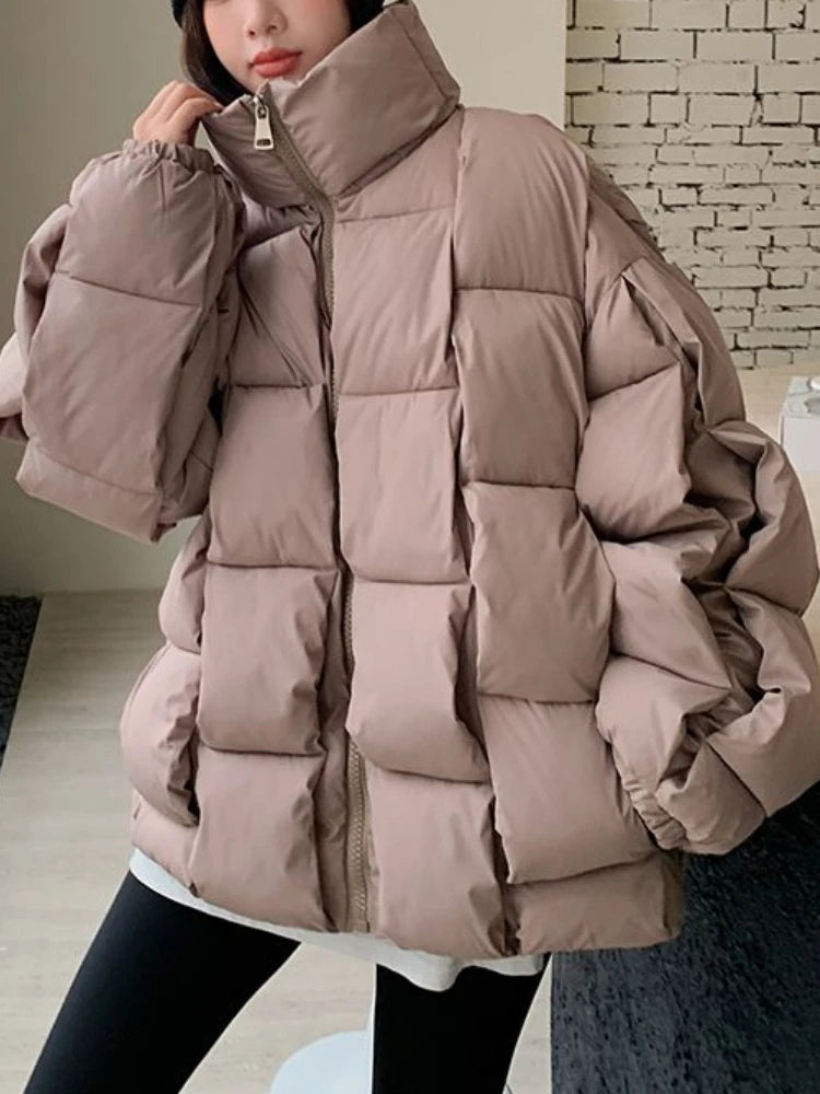 Winter Jacket for Women Three-dimensional Loose Fashion Women Coat Solid High Street Warm and Thick 2025  New Down Jacket
