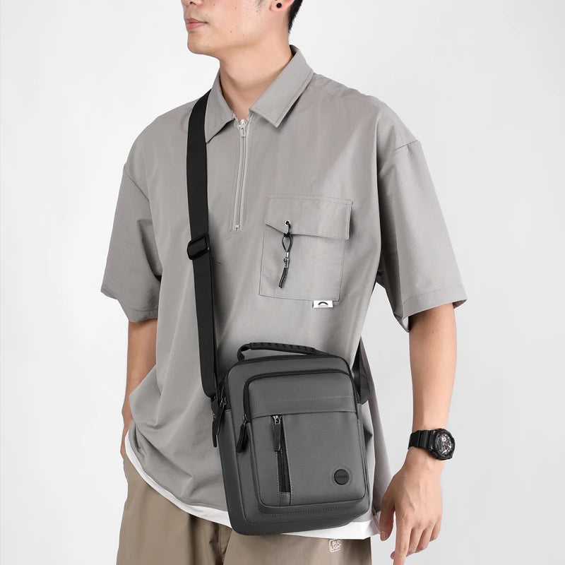 Men's Crossbody Bag - Multi-Compartment Business Shoulder Bag with Adjustable Strap, Compact Design for Travel & Everyday Use