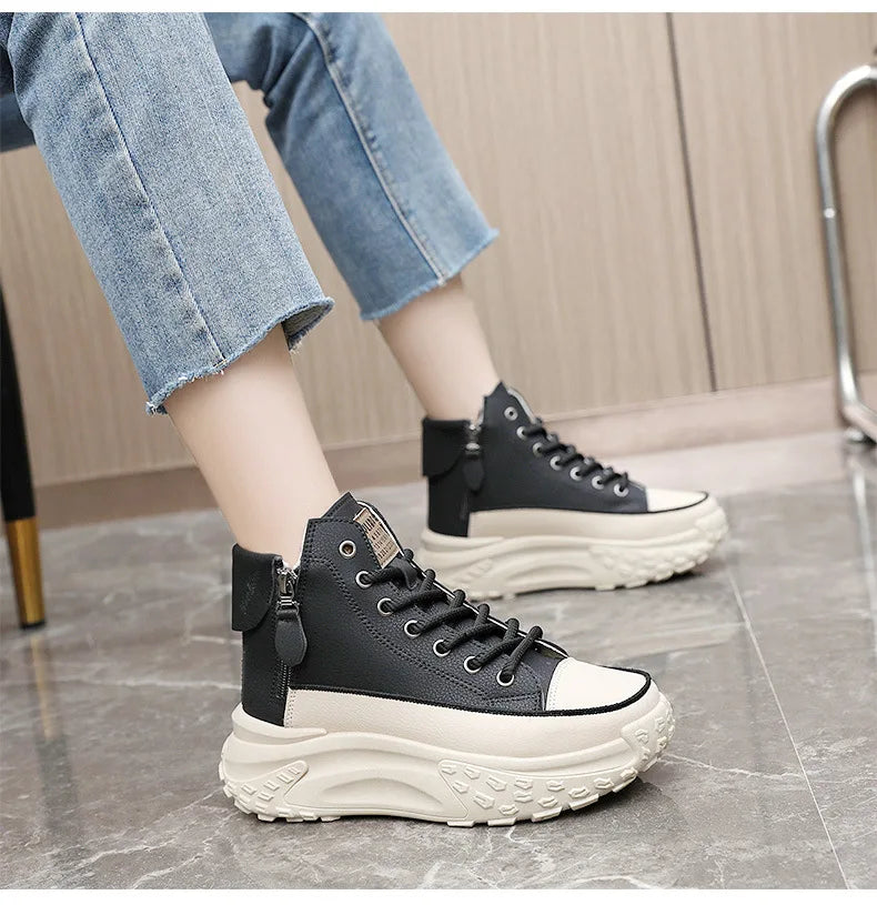 2025 New Women Sneakers Luxury Fashion High Top Women Boots Platform Casual Shoes Outdoor Running Shoes for Women Tenis De Mujer