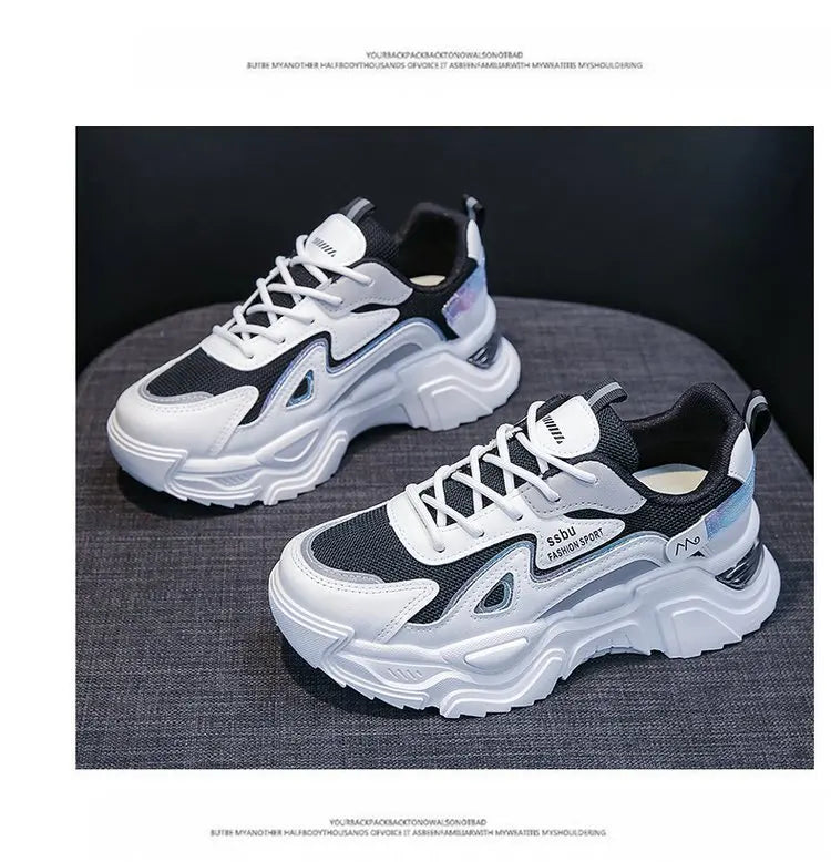 Women‘s Shoes 2023 New Fashion Breathable Mesh All-match Casual Shoes Lace Up Female Platform Shoes Sneakers Woman Zapatos Mujer