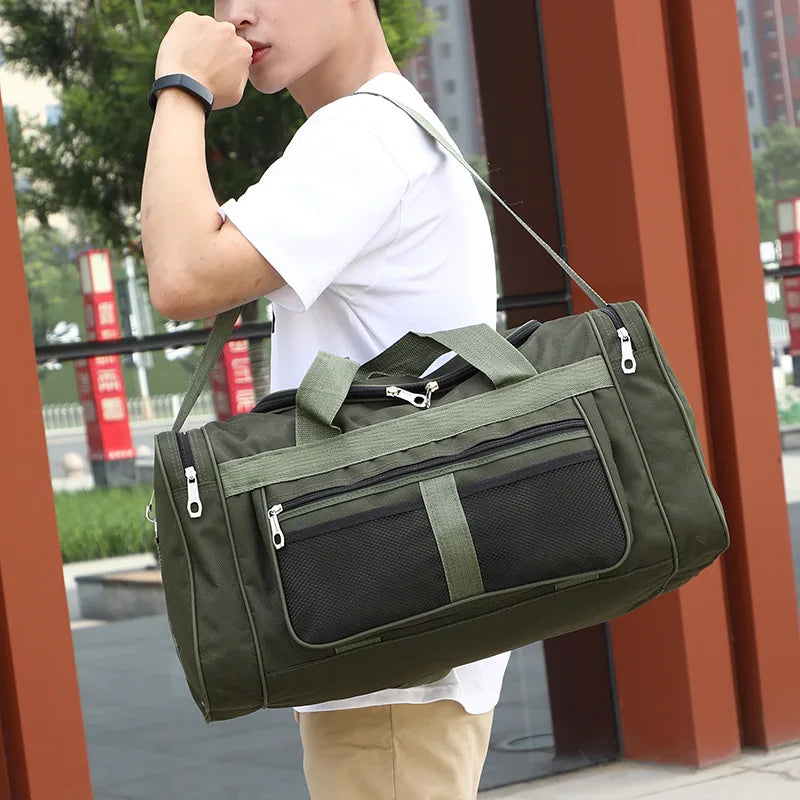 Men Nylon Travel Duffel Bag Carry On Luggage Bag Men Tote Large Capacity Weekender Gym Sport Holdall Overnight Bag Pouches