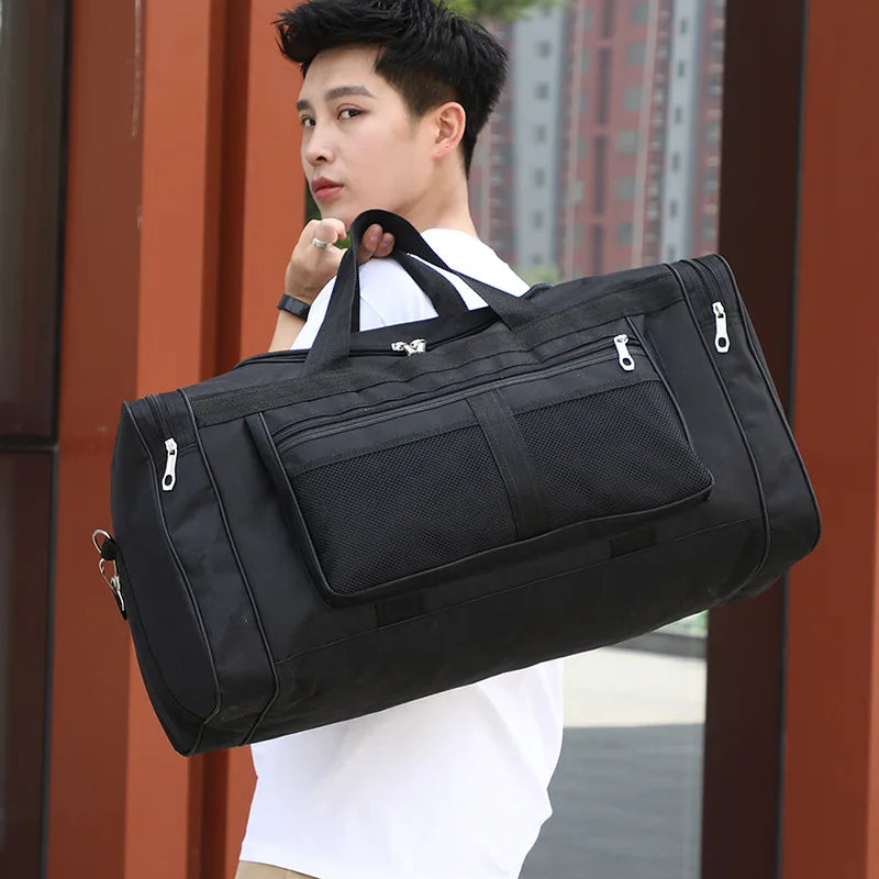 Men Nylon Travel Duffel Bag Carry On Luggage Bag Men Tote Large Capacity Weekender Gym Sport Holdall Overnight Bag Pouches