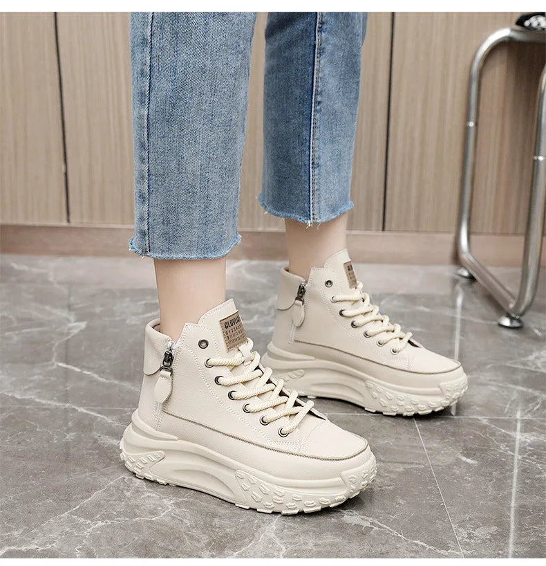 2025 New Women Sneakers Luxury Fashion High Top Women Boots Platform Casual Shoes Outdoor Running Shoes for Women Tenis De Mujer