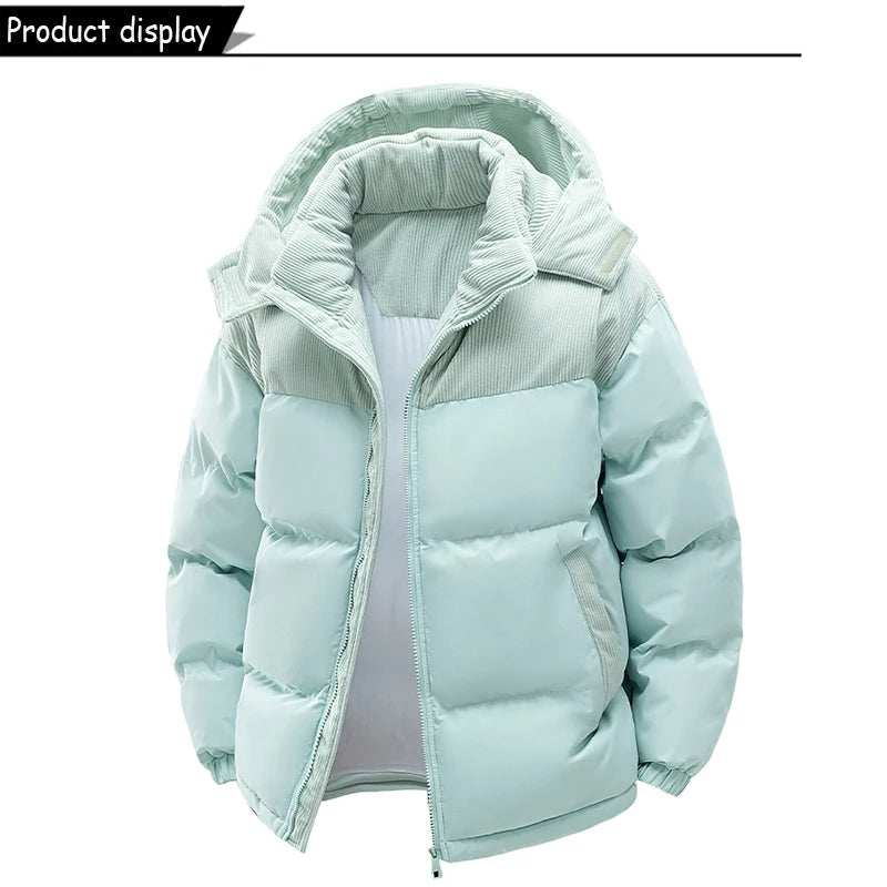 Autumn Winter Men Outdoor Removable Hooded Windbreak Jacket Coats Men Warm Outwear Casual Fashion Solid Parkas Jacket Male Tops