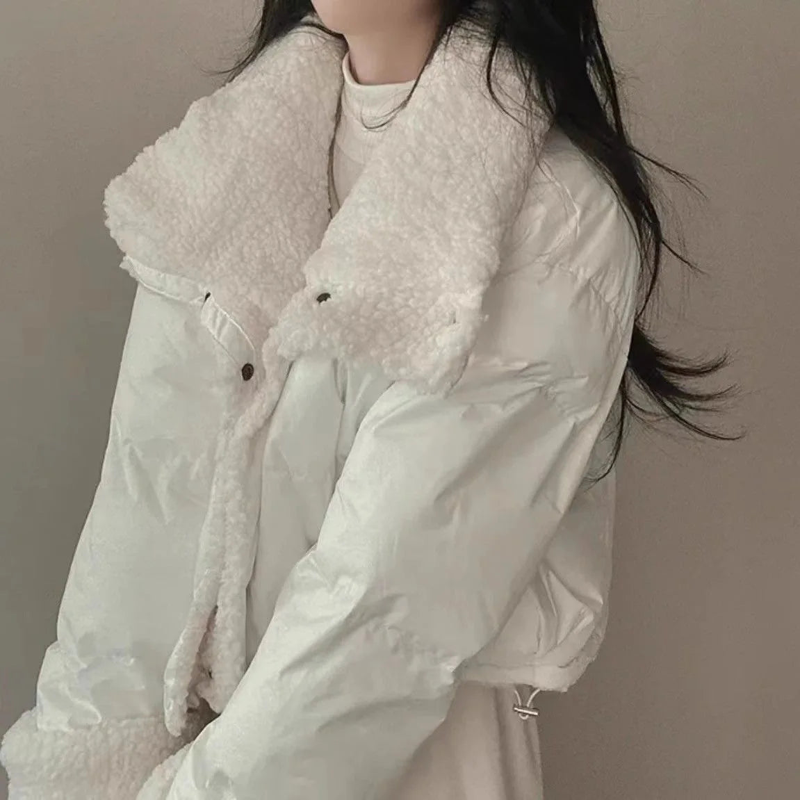 Women's Winter Tops Jacket Cotton Coat Versatile Skinny Long Sleeve Lapel Short Warm Thickened Vintage New Comfortable Versatile