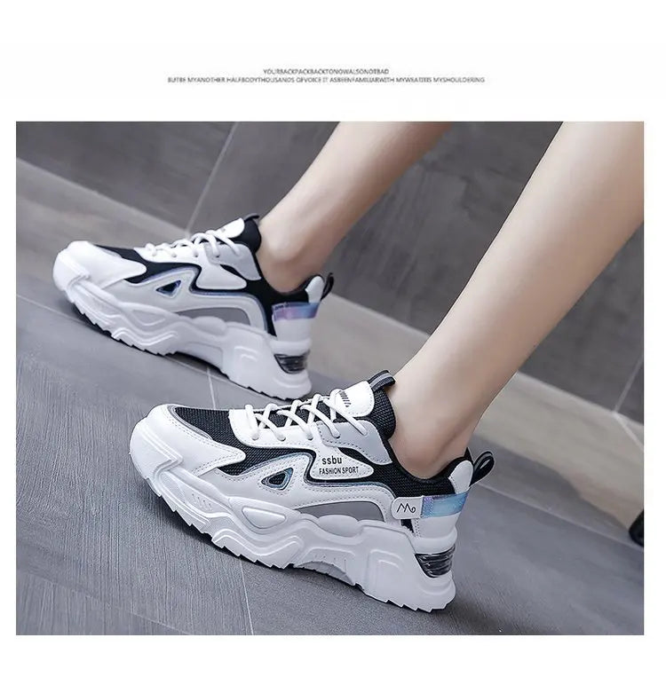 Women‘s Shoes 2023 New Fashion Breathable Mesh All-match Casual Shoes Lace Up Female Platform Shoes Sneakers Woman Zapatos Mujer