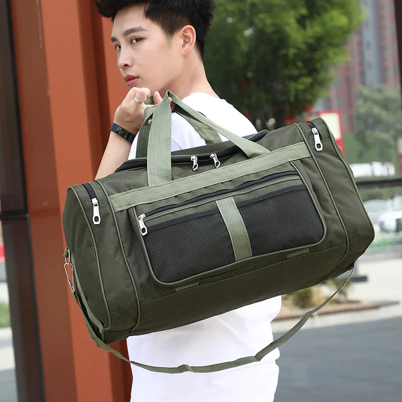 Men Nylon Travel Duffel Bag Carry On Luggage Bag Men Tote Large Capacity Weekender Gym Sport Holdall Overnight Bag Pouches