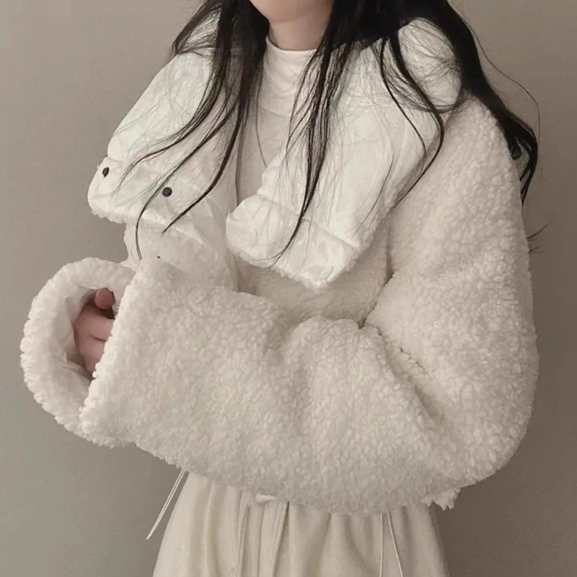 Women's Winter Tops Jacket Cotton Coat Versatile Skinny Long Sleeve Lapel Short Warm Thickened Vintage New Comfortable Versatile