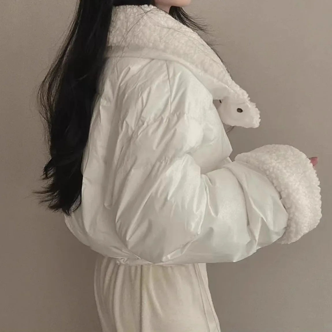 Women's Winter Tops Jacket Cotton Coat Versatile Skinny Long Sleeve Lapel Short Warm Thickened Vintage New Comfortable Versatile