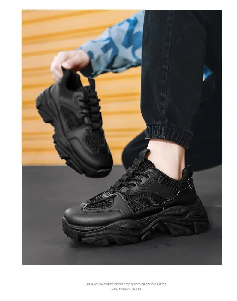 Men's mesh breathable Shoes Trendy versatile Sneakers Casual thick soled Designer running shoes Fashion Luxury Male footwear