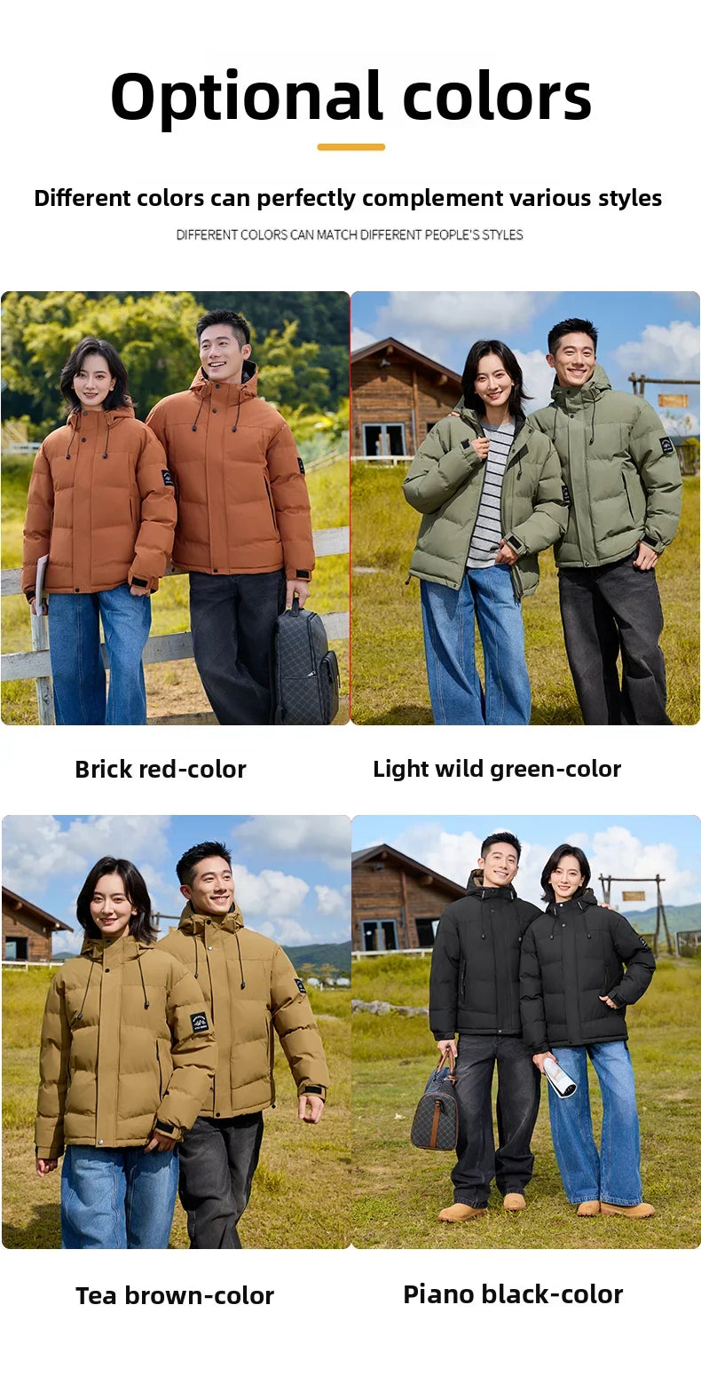 Winter Sports Down Jacket Mens Comfortable Couple Fashionable Womens Lightweight Outdoor Solid Color Waterproof Leisure Fashion