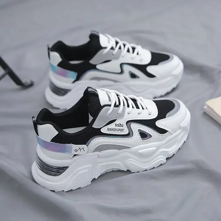 Women‘s Shoes 2023 New Fashion Breathable Mesh All-match Casual Shoes Lace Up Female Platform Shoes Sneakers Woman Zapatos Mujer