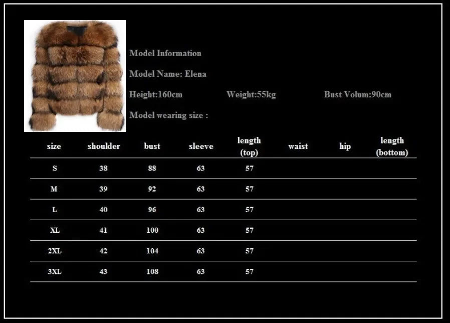 Women Fake Raccoon Fur Jacket Autumn Winter Faux Fur Fox Coats Short Coat Jackets Furry Outerwear Elegant Thick Warm Coats