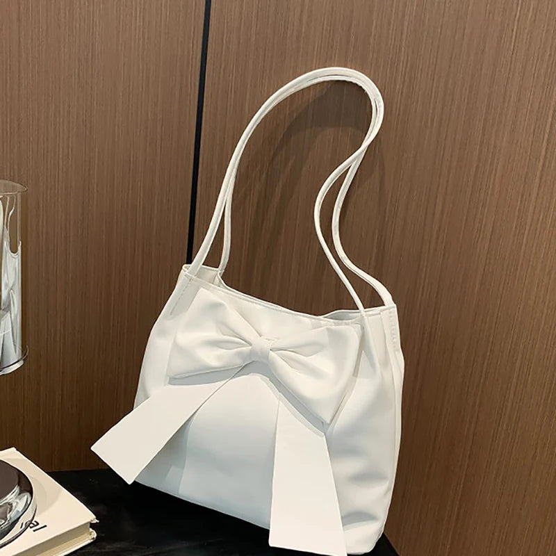 Fashion Bow Handlebags For Women Shoulder Bags Leisure Armpit Bag Shopping Versatile Bags Dumpling Handbag Female Hand Bags