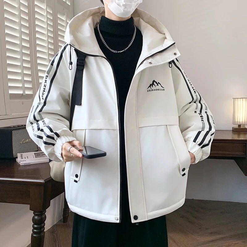 Winter Jacket For Teenagers Boys Fleece Lined Thickened Bomber Jacket Fashionable Quilted Coat Middle School Student Warm Jacket