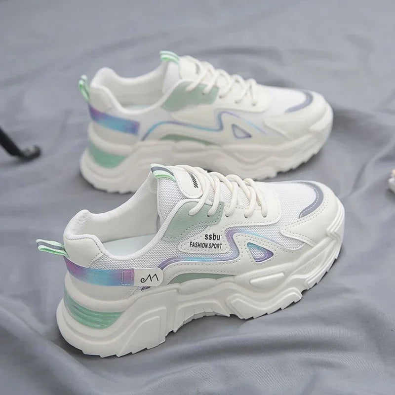 Women‘s Shoes 2023 New Fashion Breathable Mesh All-match Casual Shoes Lace Up Female Platform Shoes Sneakers Woman Zapatos Mujer