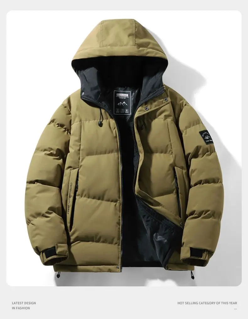 New Winter Hooded Bread Jacket Thickened Warm and Cold-proof Cotton-padded Jacket Winter Down Cotton-padded Jackets for Men