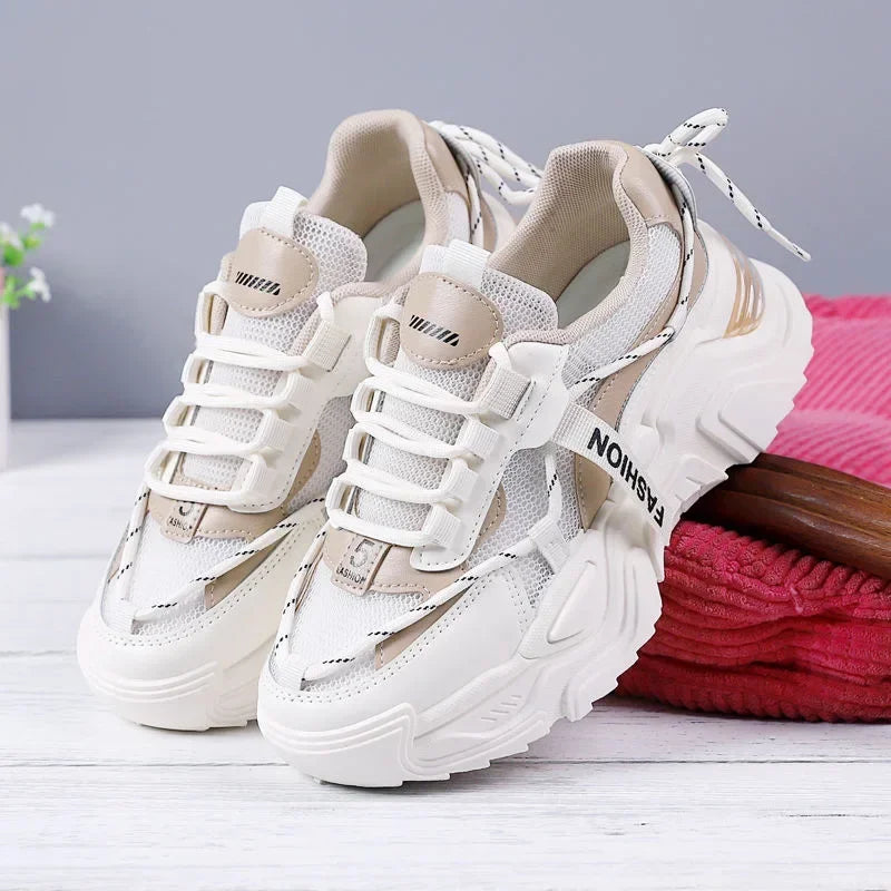 Women‘s Shoes 2023 New Fashion Breathable Mesh All-match Casual Shoes Lace Up Female Platform Shoes Sneakers Woman Zapatos Mujer