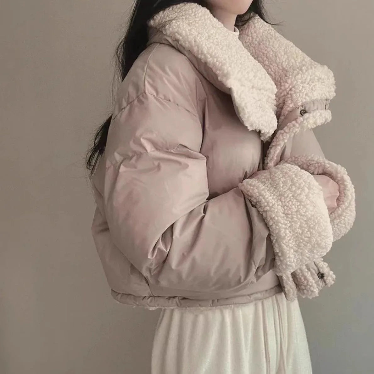 Women's Winter Tops Jacket Cotton Coat Versatile Skinny Long Sleeve Lapel Short Warm Thickened Vintage New Comfortable Versatile