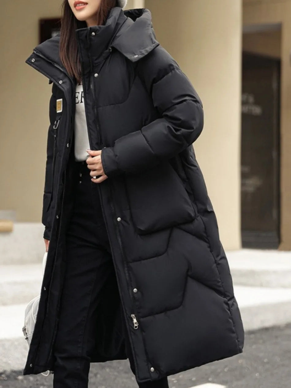 Long Winter Jacket New Coat Women Down Cotton Jackets Warm Hooded Parkas Outwear Female Thick Cold Snow Wear Coats Puffer Jacket