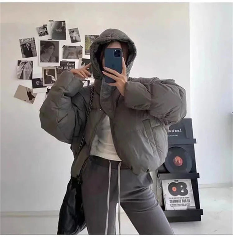 Autumn Winter Casual Parkas Women Fashion Women White Duck Down Jacket with Hood Warm Over Size Thick Short Outwear Female Coat