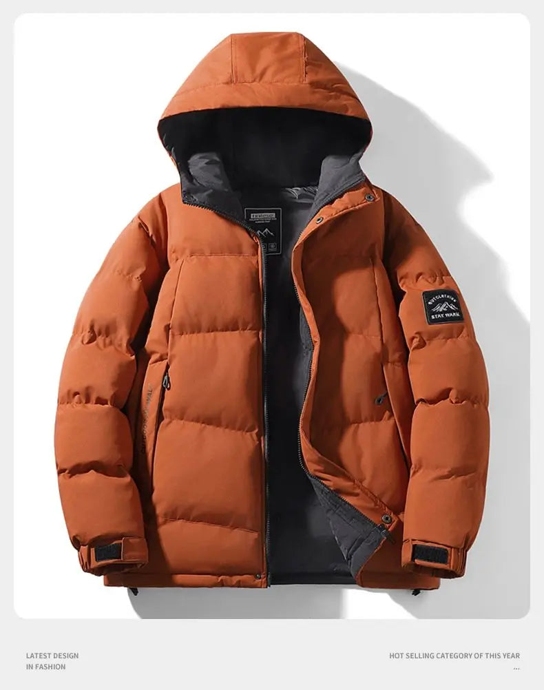 New Winter Hooded Bread Jacket Thickened Warm and Cold-proof Cotton-padded Jacket Winter Down Cotton-padded Jackets for Men