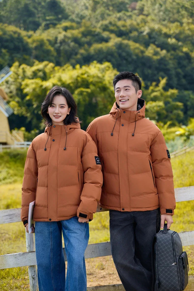 Winter Sports Down Jacket Mens Comfortable Couple Fashionable Womens Lightweight Outdoor Solid Color Waterproof Leisure Fashion
