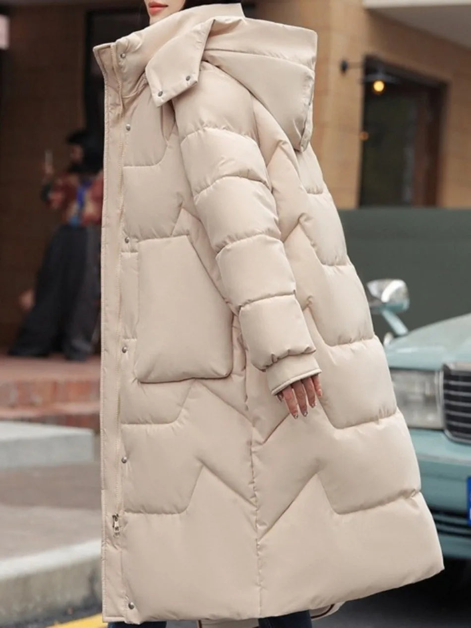 Long Winter Jacket New Coat Women Down Cotton Jackets Warm Hooded Parkas Outwear Female Thick Cold Snow Wear Coats Puffer Jacket