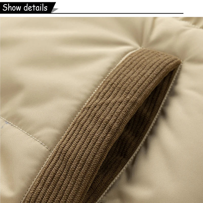 Autumn Winter Men Outdoor Removable Hooded Windbreak Jacket Coats Men Warm Outwear Casual Fashion Solid Parkas Jacket Male Tops