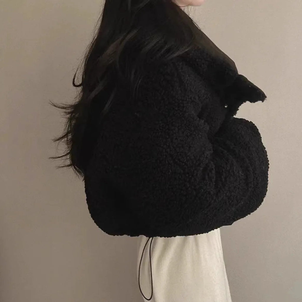 Women's Winter Tops Jacket Cotton Coat Versatile Skinny Long Sleeve Lapel Short Warm Thickened Vintage New Comfortable Versatile